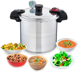 22 Quart Aluminum Pressure Cooker with Canning Accessories and Recipe Book - Picture 1 of 8