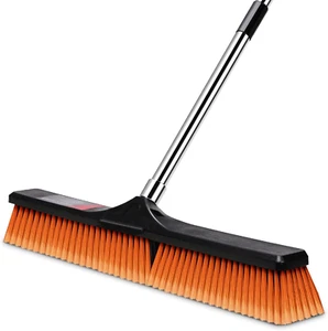 24" Push Broom Outdoor Heavy Duty Outdoor Commercial Broom Brush Floor Cleaning - Picture 1 of 1