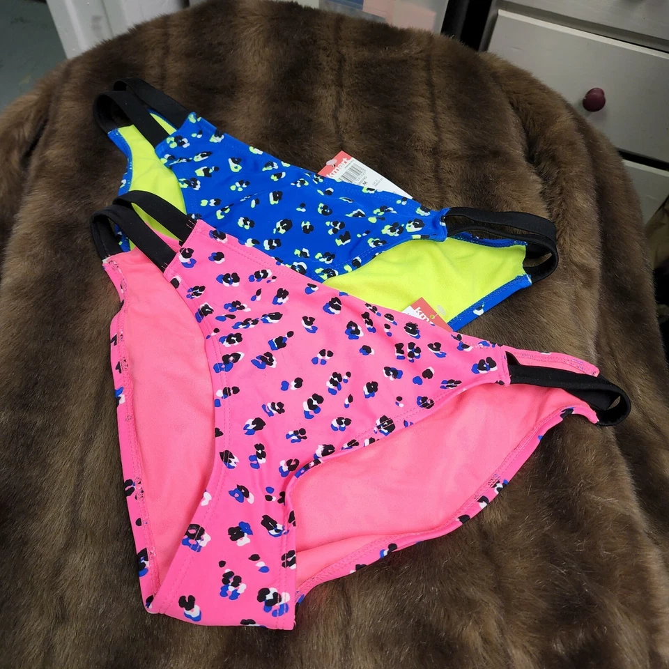DOS (2) Pantalones de Bikini Joe Boxer ROSA Y AZUL Manchas Nuevos con etiquetas JR Med Foto 1 de 4