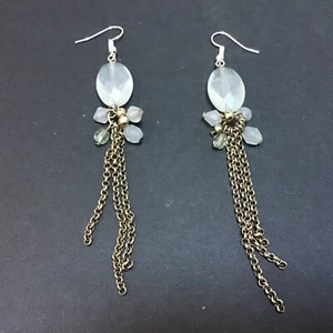 Womens fashion jewellery vintage retro dangling earring frosted crystal new hook - Picture 1 of 8