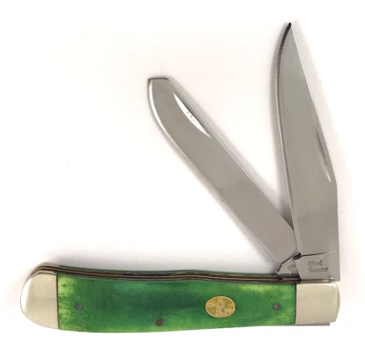 Steel Warrior Trapper Knife Smooth Bright Green BONE 9985-S - Image 1 of 4