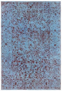 Vintage Relief Handgeknüpfter Perserteppich  281x194 cm-Orient,Rug,Carpet,Blau - Picture 1 of 11