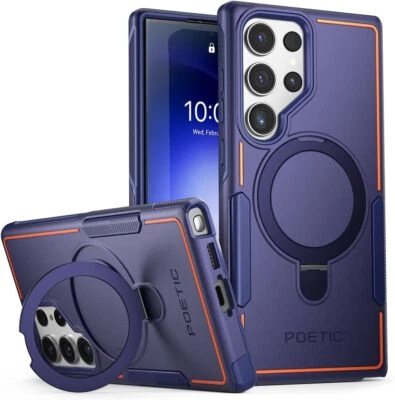 For Samsung Galaxy S23 Ultra Case | Poetic Magnetic Ring Stand Cover Navy Blue - Image 1 of 4