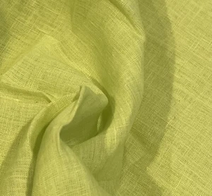 APPLE GREEN 100% linen Fabric 56” Width Sold By The Yard - Picture 1 of 2