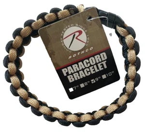 Rothco Paracord 9" Bracelet Coyote/Black Item 940 - Picture 1 of 2