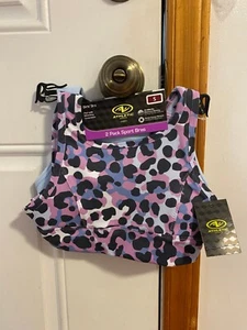 NWT GIRLS SIZE SMALL ATHLETIC WORKS 2 PACK KEYHOLE SPORT BRAS BAND SIZE 30 - Picture 1 of 10