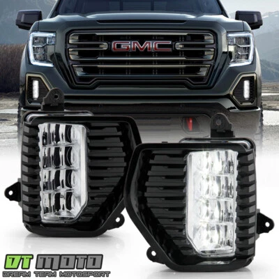 GMC Sierra 1500 2019-2021 [nueva generación] parachoques luces antiniebla LED luces de conducción con interruptor Foto 1 de 4