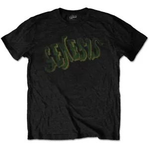 Genesis Vintage Logo - Green T-Shirt Black New - Picture 1 of 1