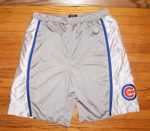 Chicago Cubs Stitches Brand Mens Large Gym Basketball Shorts Gray Silver Blue - Picture 1 of 9
