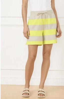 Pantalones Cortos de Terry Francés T by Talbots Nuevos con Etiquetas - Rally Rayas Talla M Pequeño Chic Tejido Foto 1 de 4