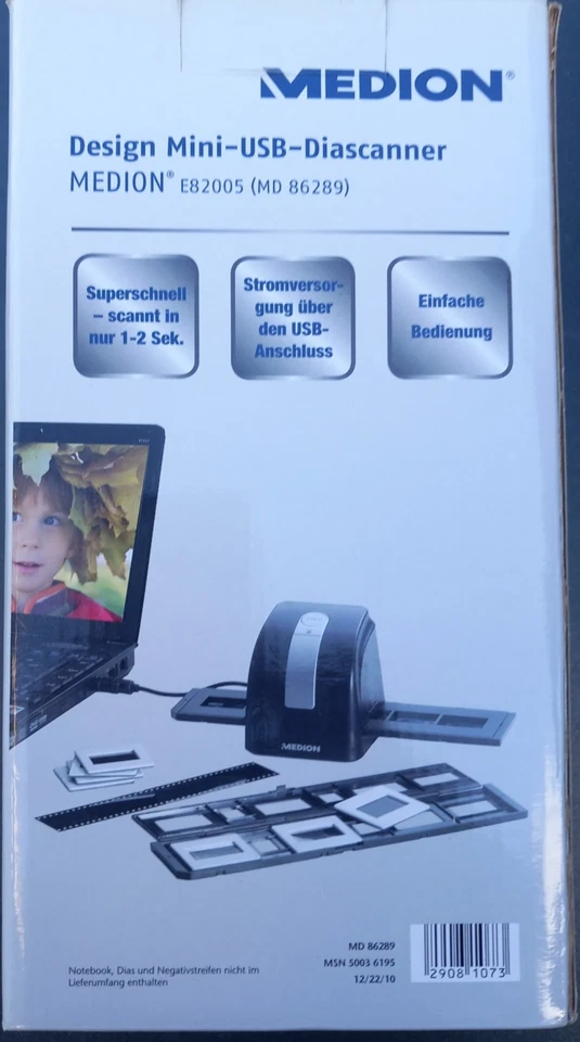 Design Mini-USB-Diascanner MEDION E82005 (MD 86289), gebraucht - Bild 1 von 2