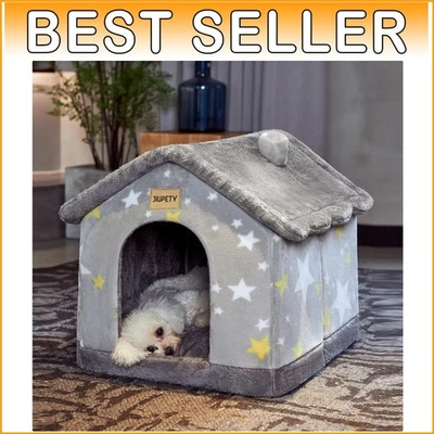 Comfortable Enclosed Dog Bed with Soft Cushion - Indoor Tent for Pets 25 lbs Max - Image 1 of 4