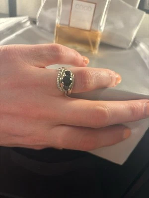 Обручальное кольцо с черным бриллиантом 14 карат обручальное кольцо - Изображение 1 из 4