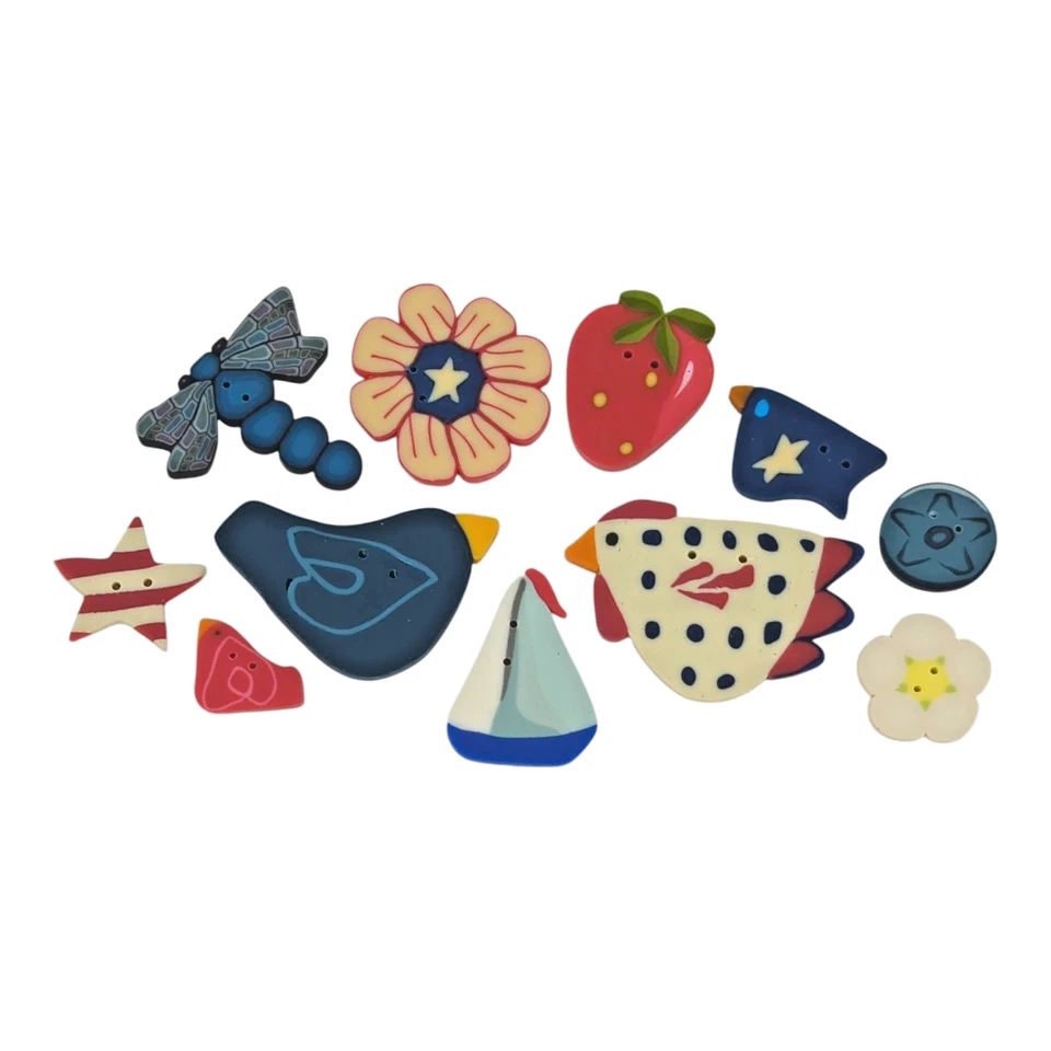 Just Another Button Lover's Club Red White & Blue-tiful Box JABC July 4 American - Image 1 of 4