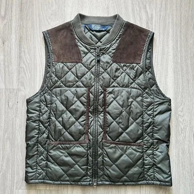 Vintage 90s Polo Ralph Lauren Green Quilted Hunting Vest Size Large - Image 1 of 4