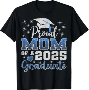 Super Proud Mom of 2025 Graduate Awesome Family College T-Shirt Hoodie - Picture 1 of 14