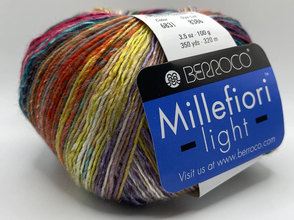 Berroco Millefiori Light #6831 Bouquet Sport Wt Wool Acrylic Yarn 100g 350yd - Image 1 of 4