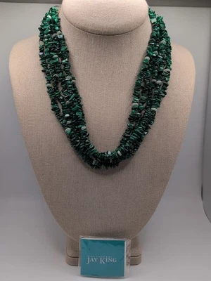 Collar con astillas de plata esterlina y perlas de malaquita y malaquita Mine Finds By Jay King de 5 hilos  Foto 1 de 4