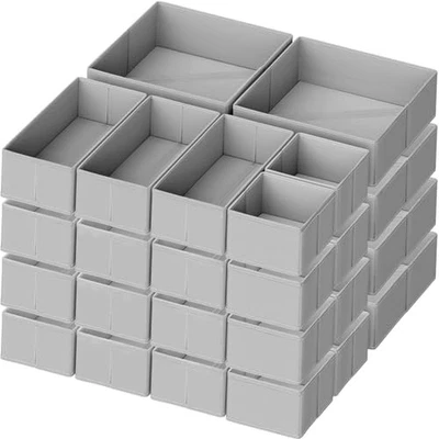  Cajón Organizador Ropa, Pack 24 Cómoda Organizador para Bebé 24PACK Gris Foto 1 de 4