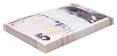 Turkey 5 Lira, L. 1970 (2009), P-222f, UNC X 100 PCS Bundle Pack - Image 1 of 2