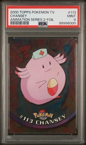 Graded PSA 9 2000 Topps Pokemon TV Animation Series 2 Foil Chansey #113 - Picture 1 of 2