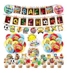 Welcome Back to School Banner, First Day of School Decorations, Balloons - Picture 1 of 4