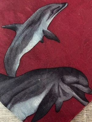 Corbata de seda de ballena especie en peligro de extinción gris borgoña excelente estado Foto 1 de 4