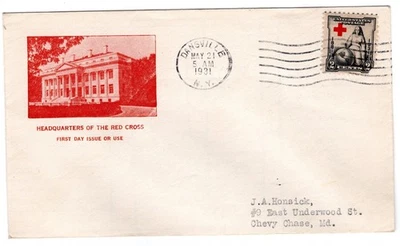 #702 Red Cross 1931 FDC - Planty #5 Albert Gorham Dansville NY - Image 1 of 2