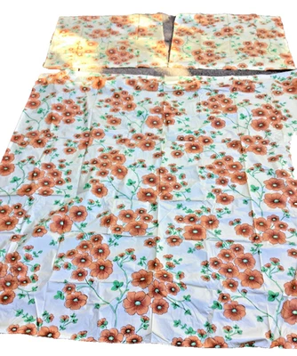 Vinyl Shower Curtain EXCELL Vintage Retro Flowers NOS Cigarette Odor 1970s - Image 1 of 4