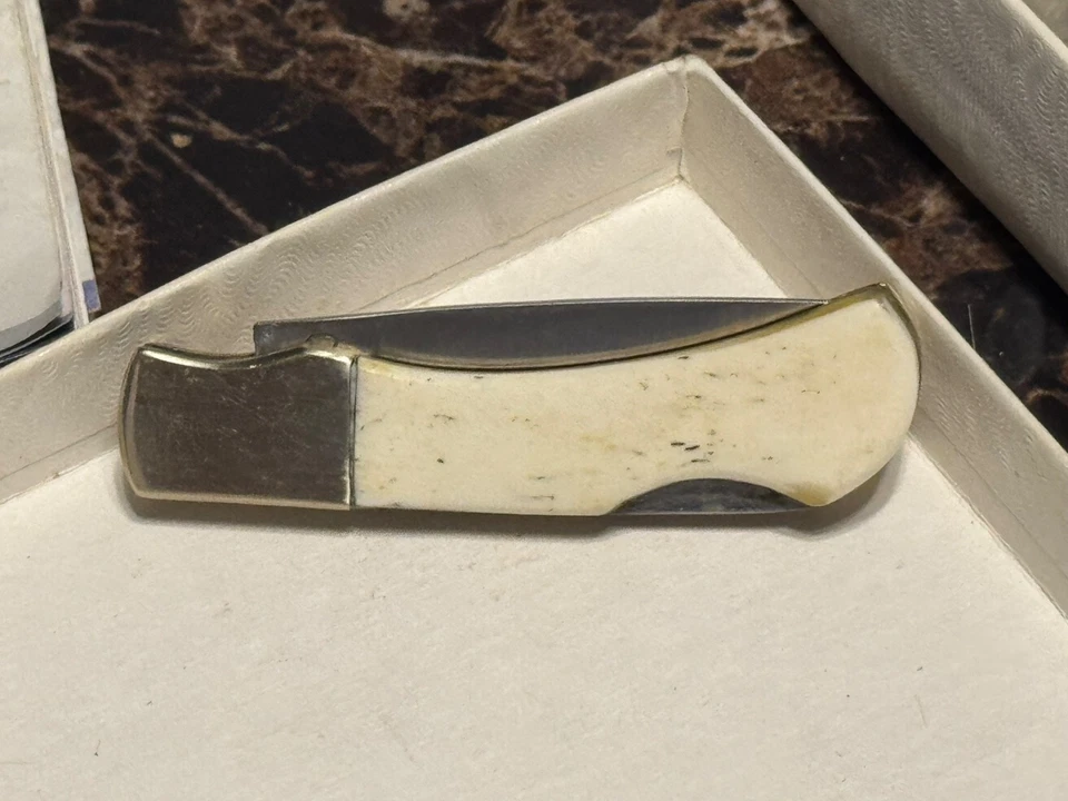 Vintage Parker Cutlery Japan Desperado Lockback Boot Dagger Knife Appaloosa Bone - Image 1 of 2