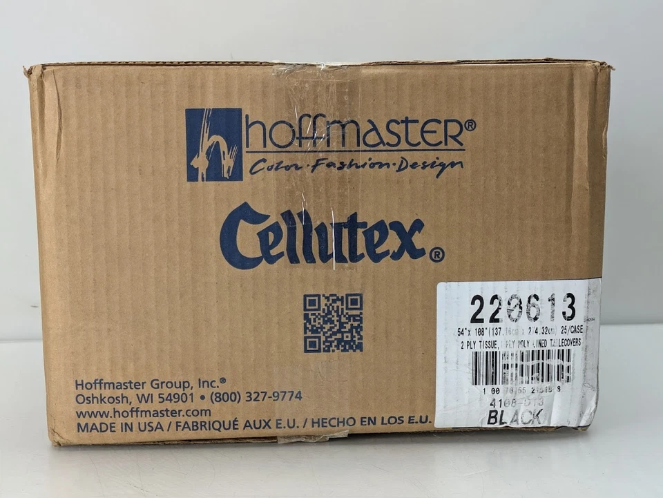 Hoffmaster 2-Ply Tissue Paper 1-Ply Poly Table Cover Black, 108" x 54"  25/Pack - Image 1 of 4