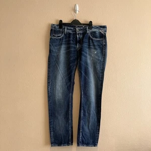 Replay Womens Leena Boy Fit Tapered Blue Distressed Denim Jeans W32 L31 - Picture 1 of 10