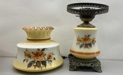 Lámpara de salón vintage Lo que el viento se llevó vidrio natillas floral renacimiento rococó Foto 1 de 4