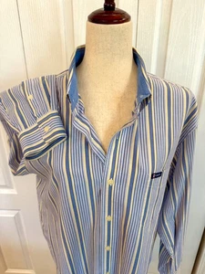 Mens Shirt Ralph Lauren Chaps, Sz XLT, Navy & Yellow Striped, Long SL, Button up - Picture 1 of 7