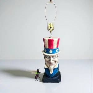 Vintage Rare 1970’s Ceramic Uncle Sam Patriotic Americana  Lamp Hobbyist Piece ? - Picture 1 of 16