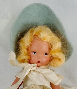 Nancy Ann Storybook Doll Curly Locks #154 Bisque Frozen Leg OB Cream Blue Gown - Picture 1 of 13