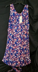 New LEOTA Maternity Dress  Pink Blue Flowers Gender Reveal Stretchy Comfort Soft - Picture 1 of 7