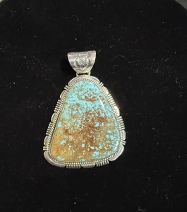 Colgante Navajo John Nelson Kings Manassa Turquesa Plata de Ley - Imagen 1 de 7