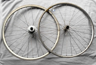 ALT SHIMANO 600 Laufradsatz 8 fach Drahtreifen INTERESSANT - Bild 1 von 4