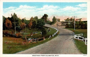 POSTAL SALUDOS DESDE COLDWATER MICHIGAN - VACAS EN EL CAMPO - Imagen 1 de 2