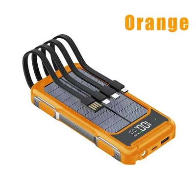 9000000mAh Cargador Portátil Banco de Energía Solar Paquete de Batería con Cable para iPhone Foto 1 de 4