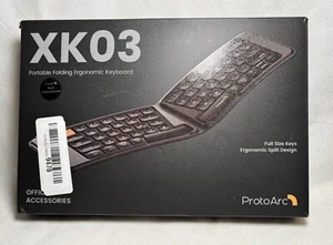 PROTOARC XK03 Portable folding Ergonomic Keyboard Black with Phone Stand - Picture 1 of 14