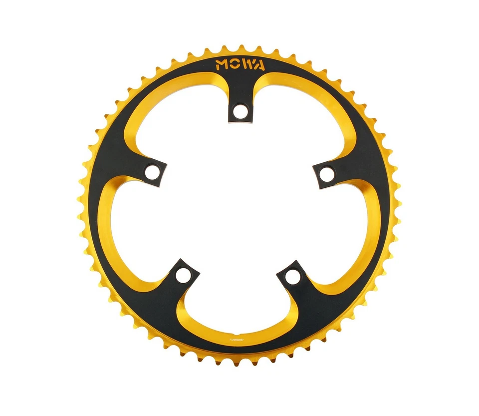 Plato plegable de grava para bicicleta de ciclismo de carretera MOWA 56T BCD130 dorado Foto 1 de 4