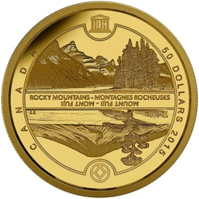 2015 $50 UNESCO at Home & Abroad: Mount Fuji & Canadian Rockies - Pure Gold Coin - Image 1 of 4