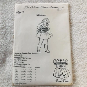 VTG CHILDREN'S CORNER SEWING PATTERN ADRIENNE #52  Smocked Dress Size 7 UNCUT - Picture 1 of 8