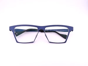 Theo Eyeglasses, Frames Only, James 8 752 Matte Shiny Blue, Metal, Belgium - Picture 1 of 19