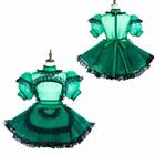 Adult Sissy Girl Maid Green Satin Lockable Dress Cosplay Costumes tailor-maid