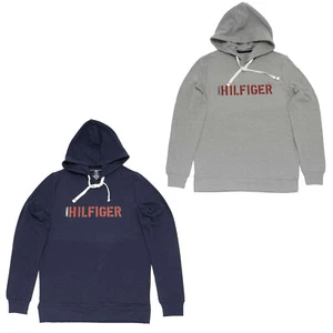 Suéter con capucha Tommy Hilfiger gráfico francés terry ligero suave NUEVO - Imagen 1 de 9