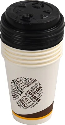CATERGOLD Disposable Coffee Cups 12oz Hot Drink Cups with lids Takeaway