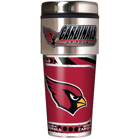 Arizona Cardinals NFL 16 oz Travel Tumbler w/ Metal Emblem Cover